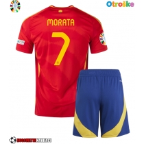 Otroške Nogometnih dresov Španija Alvaro Morata #7 Domači EP 2024 Kratki rokavi (+ hlače)